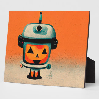Retro Halloween Robot 002 ・ Niedliche Kinderkunst Fotoplatte