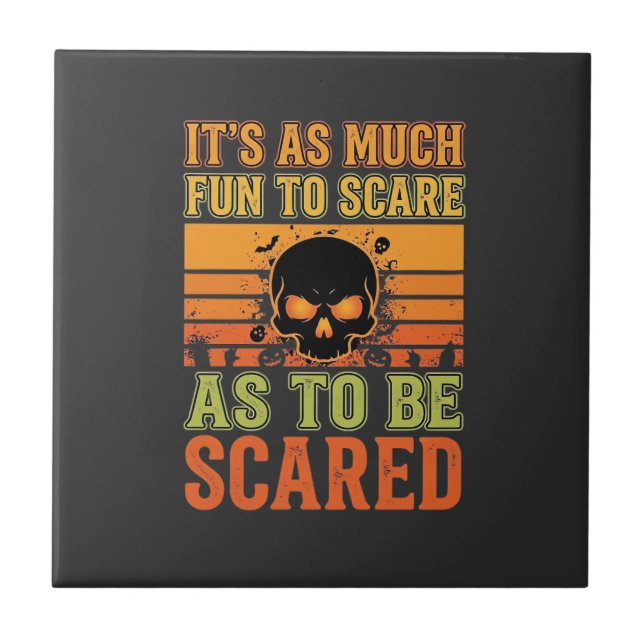 Retro-Halloween-Schreck-Schädel-Design_1 Fliese (Vorderseite)