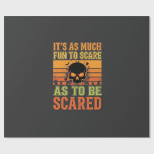 Retro-Halloween-Schreck-Schädel-Design_1 Geschenkpapier
