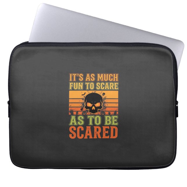 Retro-Halloween-Schreck-Schädel-Design_1 Laptopschutzhülle (Vorderseite)