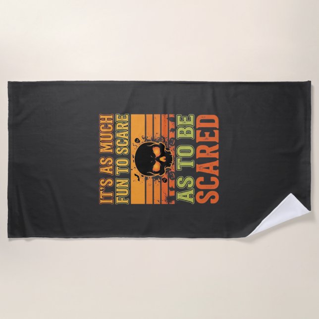 Retro-Halloween-Schreck-Schädel-Design_1 Strandtuch (Vorderseite)