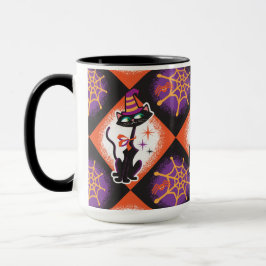 Retro Halloween Schwarze Katzen Tasse Mitte des Ja