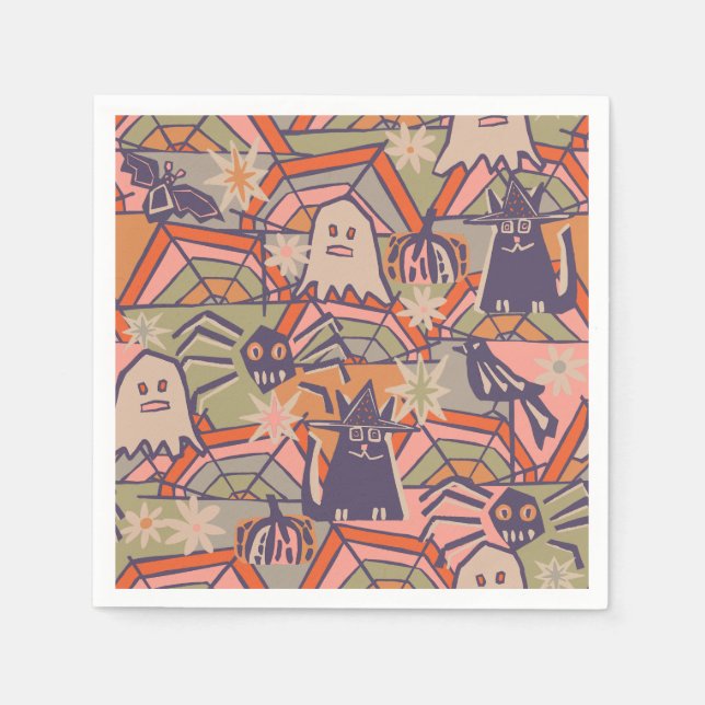 Retro Halloween Serviette (Vorderseite)