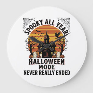 Retro-Halloween-Shirt für Liebhaber der spooky-Sai Große Wanduhr