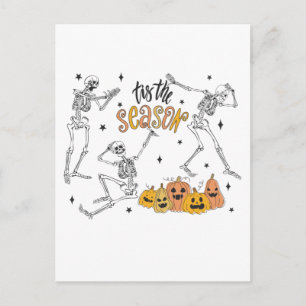 Retro-Halloween-Shirt, Lustiges Halloween-Skelett Postkarte