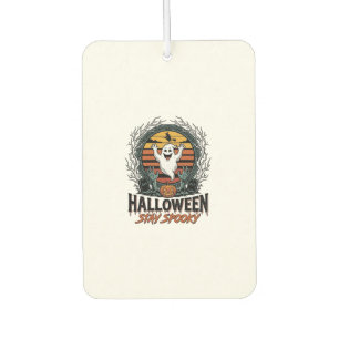 Retro-Halloween-Shirt mit eingraviertem Geistmond- Autolufterfrischer