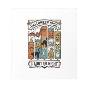 Retro-Halloween-Shirt mit vintage-spooky gestreift Notizblock