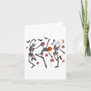 Retro Halloween Skeleton Dancing Pumpkin Geschenk Karte