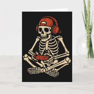 Retro Halloween Skelett Gamer Videospiel Jungen M Karte