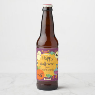 Retro Halloween Spooky Bierflaschenetikett
