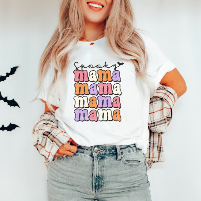 Retro Halloween Spooky Mama T - Shirt (Von Creator hochgeladen)