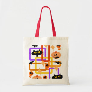 Retro Halloween Style Spooky Fun Pattern Tragetasche