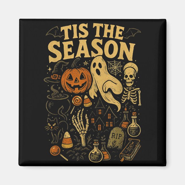 Retro Halloween Tis' The Season  Magnet (Vorne)