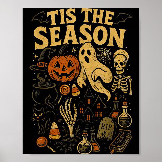 Retro Halloween Tis' The Season  Poster (Vorne)