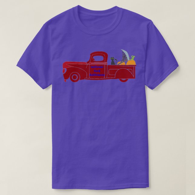 Retro Halloween Truck Begrüßungsunterlage T-Shirt (Design vorne)