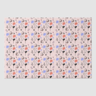 Retro Halloween Vintage Themendoodles Seidenpapier