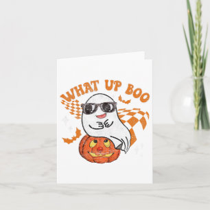 Retro Halloween What's Up Boo Vintage Geist Herbst Karte