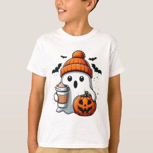 Retro Halloween Women Shirt Niedlich Ghost Drink P