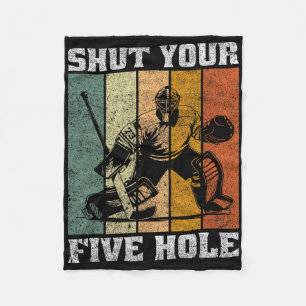 Retro halt dein Fünf-Loch Lustig Vintage Eishockey Fleecedecke