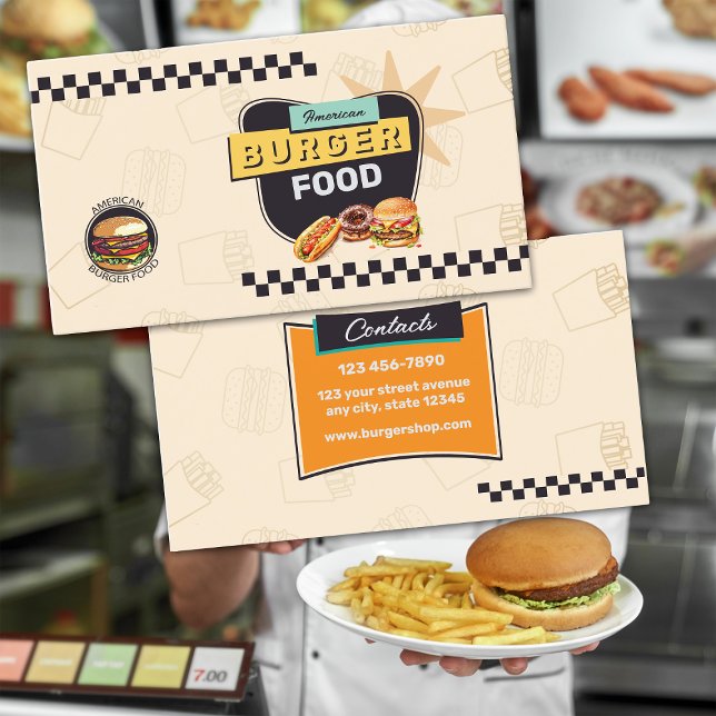 Retro Hamburger Stand Visitenkarte (Von Creator hochgeladen)