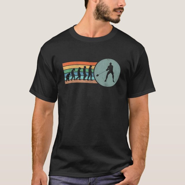Retro Hammerwurf Evolution Vintage Hammer Wurf T-Shirt (Vorderseite)