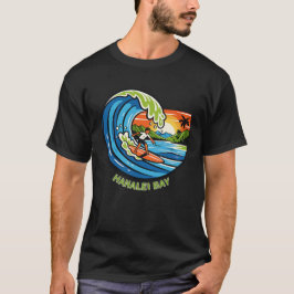 Retro Hanalei Bay Kauai Nordküste Surfen  T-Shirt