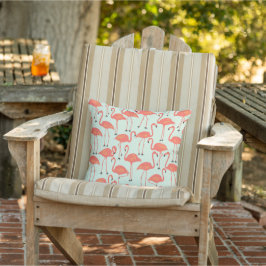 Retro Hand-Drawn Flamingo | Tropical Pattern Coral Kissen