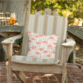 Retro Hand-Drawn Flamingo | Tropical Pattern Peach Kissen