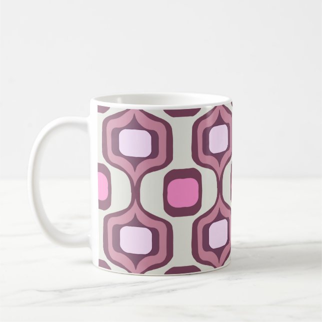 Retro Hand Drawn Geometric Square Pattern Minimal  Kaffeetasse (Links)