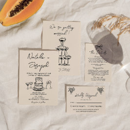 Retro Hand Drawn geschrieben Kuchen Quirky kühne H Einladung