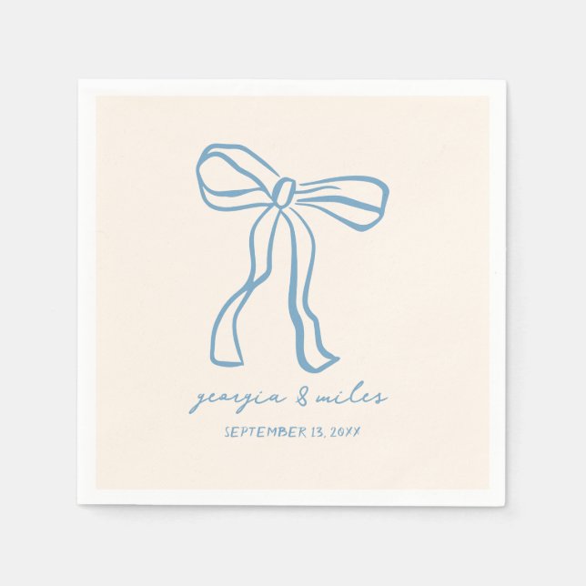 Retro Hand Drawn Wedding Napkins Serviette (Vorderseite)