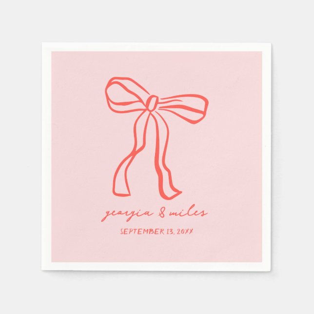 Retro Hand Drawn Wedding Napkins Serviette (Vorderseite)