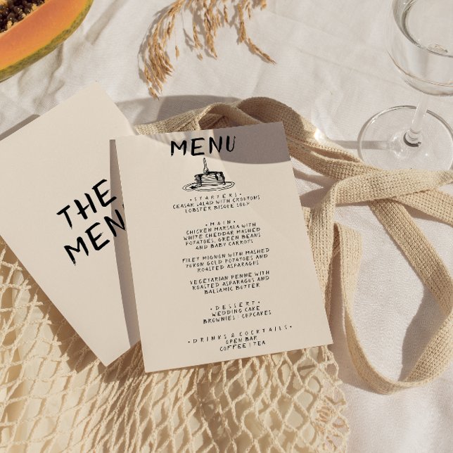 Retro Hand geschrieben Gezeichnet Kuchen Quirky kü Menükarte (Von Creator hochgeladen)