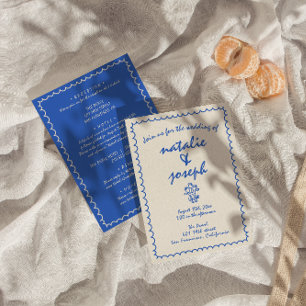 Retro Hand Gezeichnet einzigartig in einer Hochzei Einladung