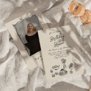 Retro Hand Gezeichnet Foto Geburtstagsfeier Einladung