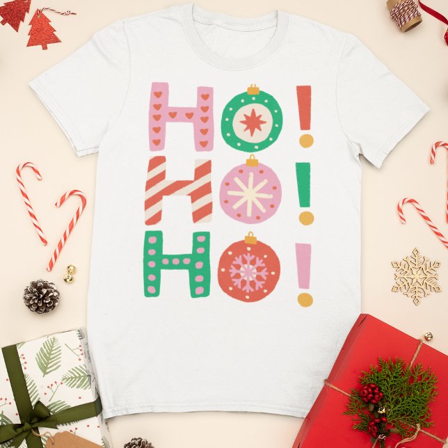 Retro Hand Gezeichnet Ho Ho Ho Weihnachten T-Shirt (Von Creator hochgeladen)