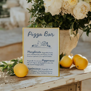 Retro Hand Gezeichnet Pizza Bar Wedding Tabletop S Einladung