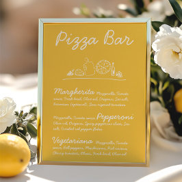 Retro Hand Gezeichnet Pizza Bar Wedding Tabletop S Einladung