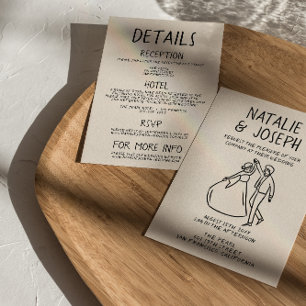 Retro Hand gezeichnet Sketchy Quirky alles in eine Einladung