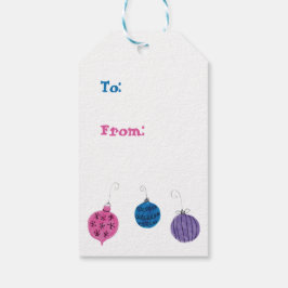 Retro Hand Gezeichnet Weihnachtsschmuck Mitte des  Geschenkanhänger