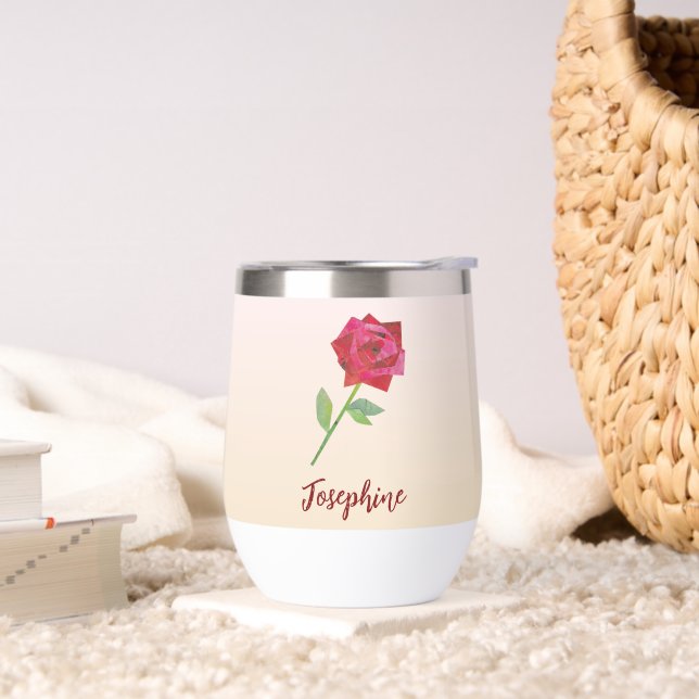 Retro Hand-Illustrierte Rote Rose Einzigartig benu (Wohnzimmer)