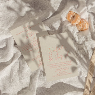 Retro Hand schrieb alles in einer Hochzeit Einladung