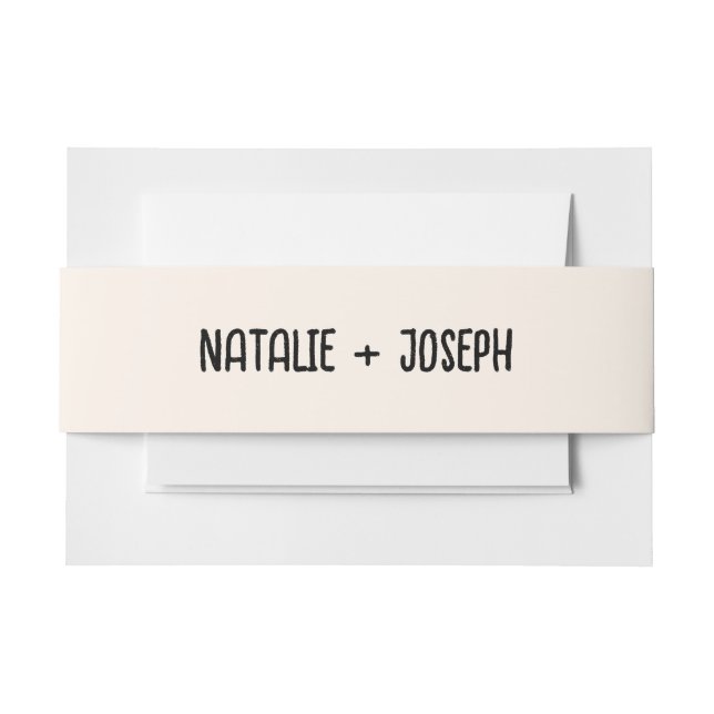 Retro Hand schrieb einzigartige trendy Boho Weddin Einladungsbanderole (Vorderseite Beispiel)