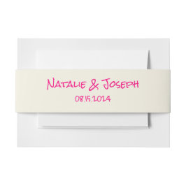 Retro Hand Written Vivid Pink Fun Quirky Wedding Einladungsbanderole