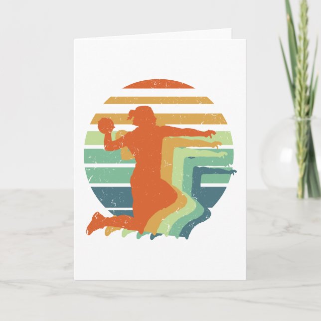 Retro Handball Sports - Handball Player Torwart Karte (Vorderseite)