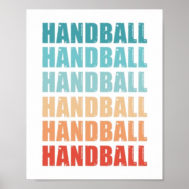 Retro Handball Vintage Gift Poster (Vorne)