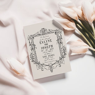 Retro-handgefertigte Viktorianische Barockverzieru Einladung