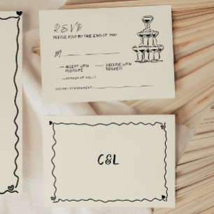 Retro handgeschriebene Whimsical Hand geschriebene RSVP Karte