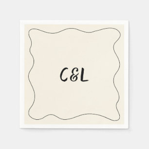 Retro Handgeschriebene Whimsical Wedding Serviette