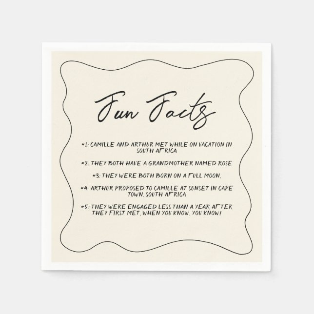 Retro Handgeschriebene Whimsical Wedding Serviette (Vorderseite)